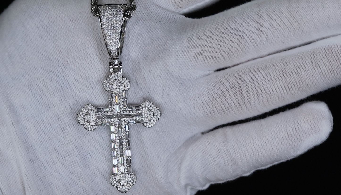 Iced Out Cross Pendant | Hip Hop Cross Pendant | Big Diamond Cross Pendant