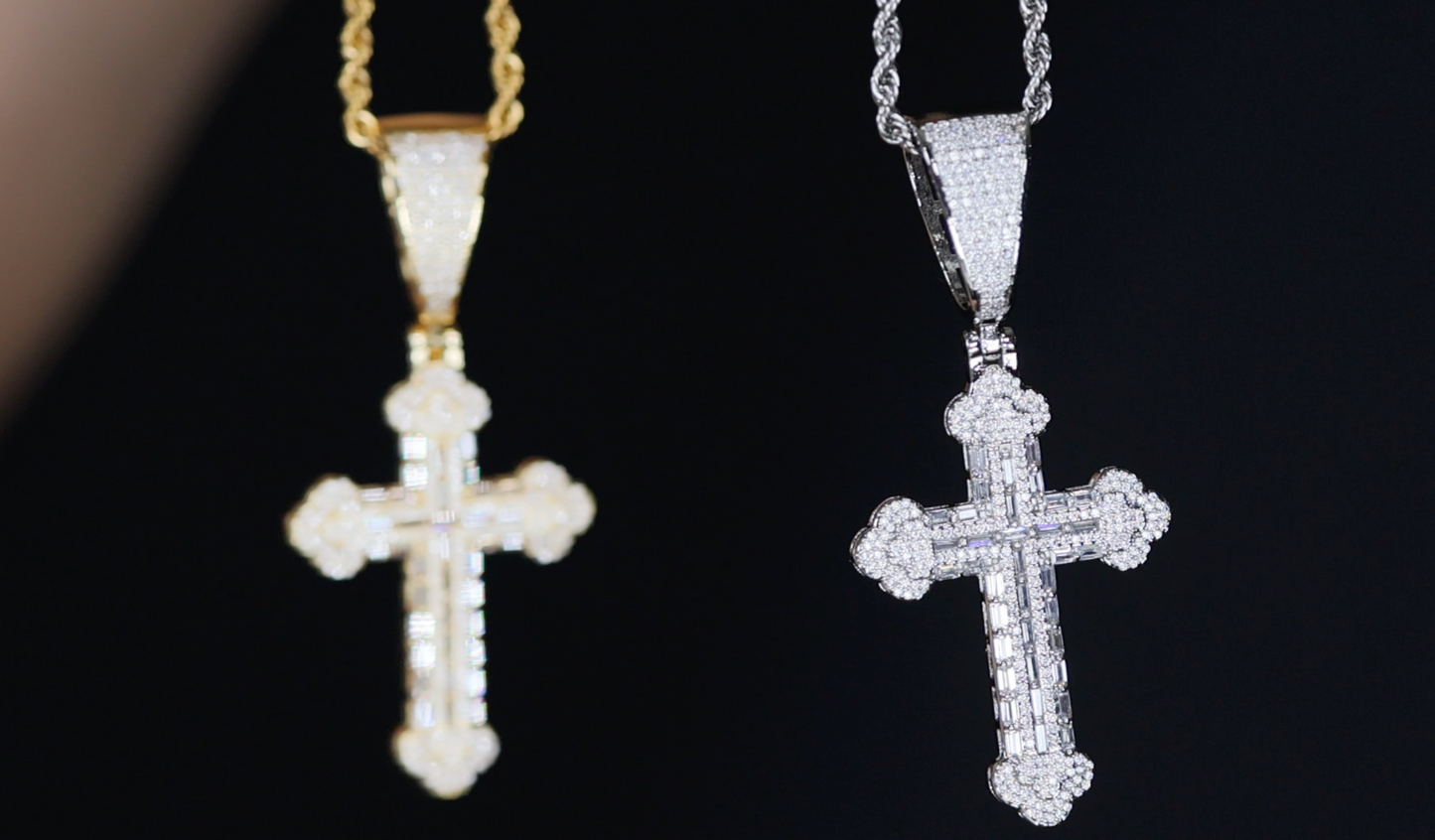 Iced Out Cross Pendant | Hip Hop Cross Pendant | Big Diamond Cross Pendant