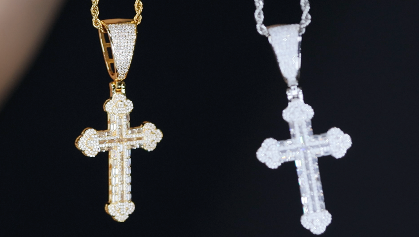 Iced Out Cross Pendant | Hip Hop Cross Pendant | Big Diamond Cross Pendant