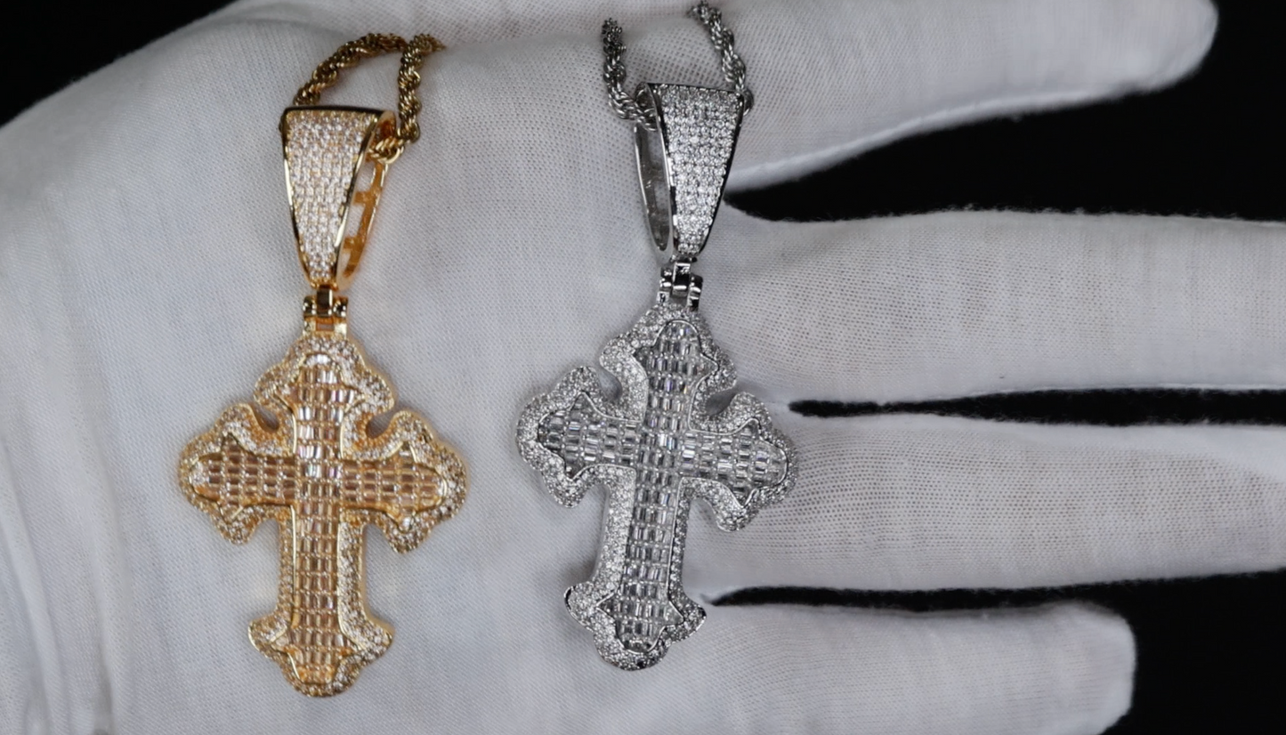 Iced Out Cross Pendant | Hip Hop Cross Pendant | Big Diamond Cross Pendant