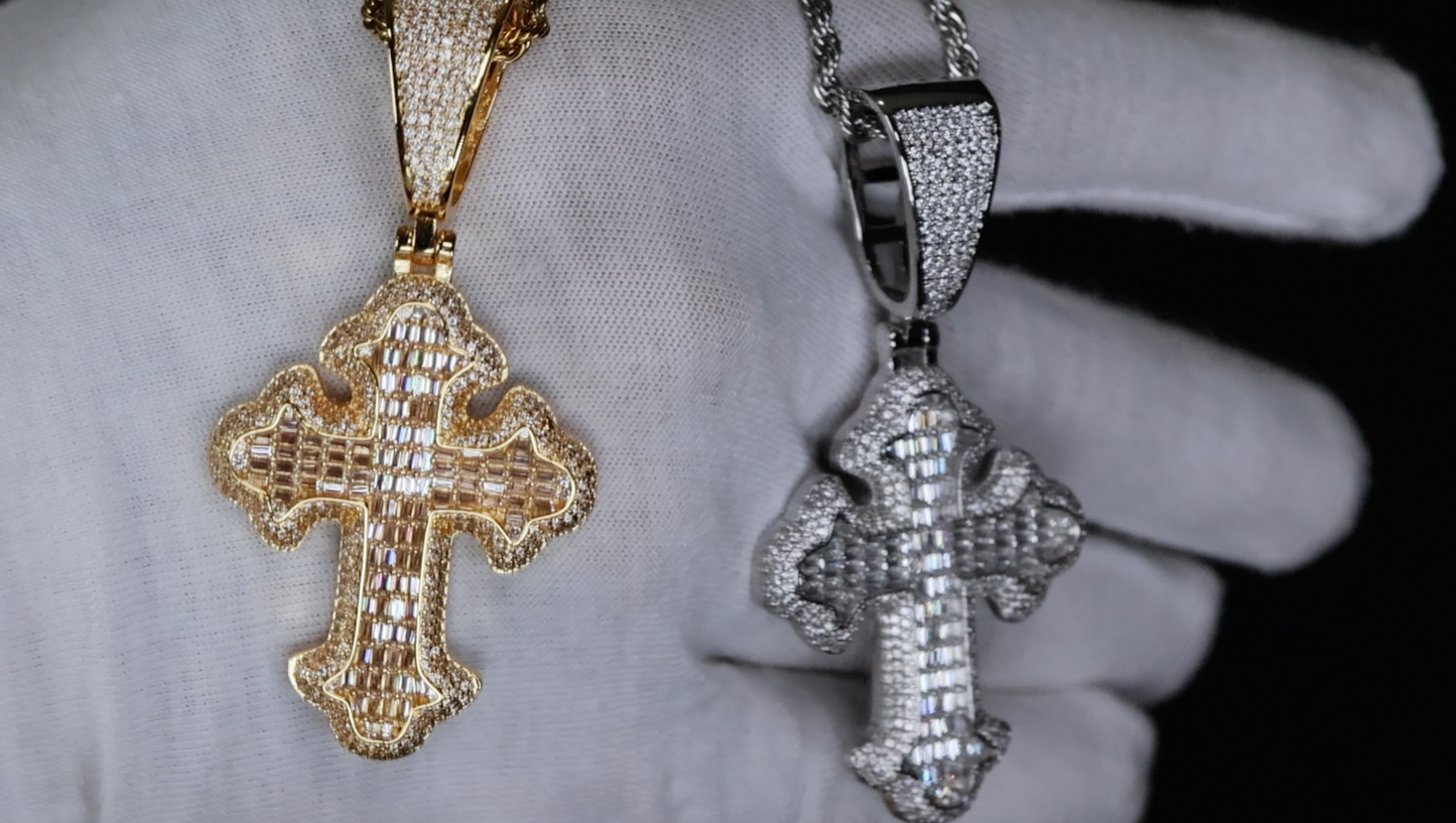 Iced Out Cross Pendant | Hip Hop Cross Pendant | Big Diamond Cross Pendant