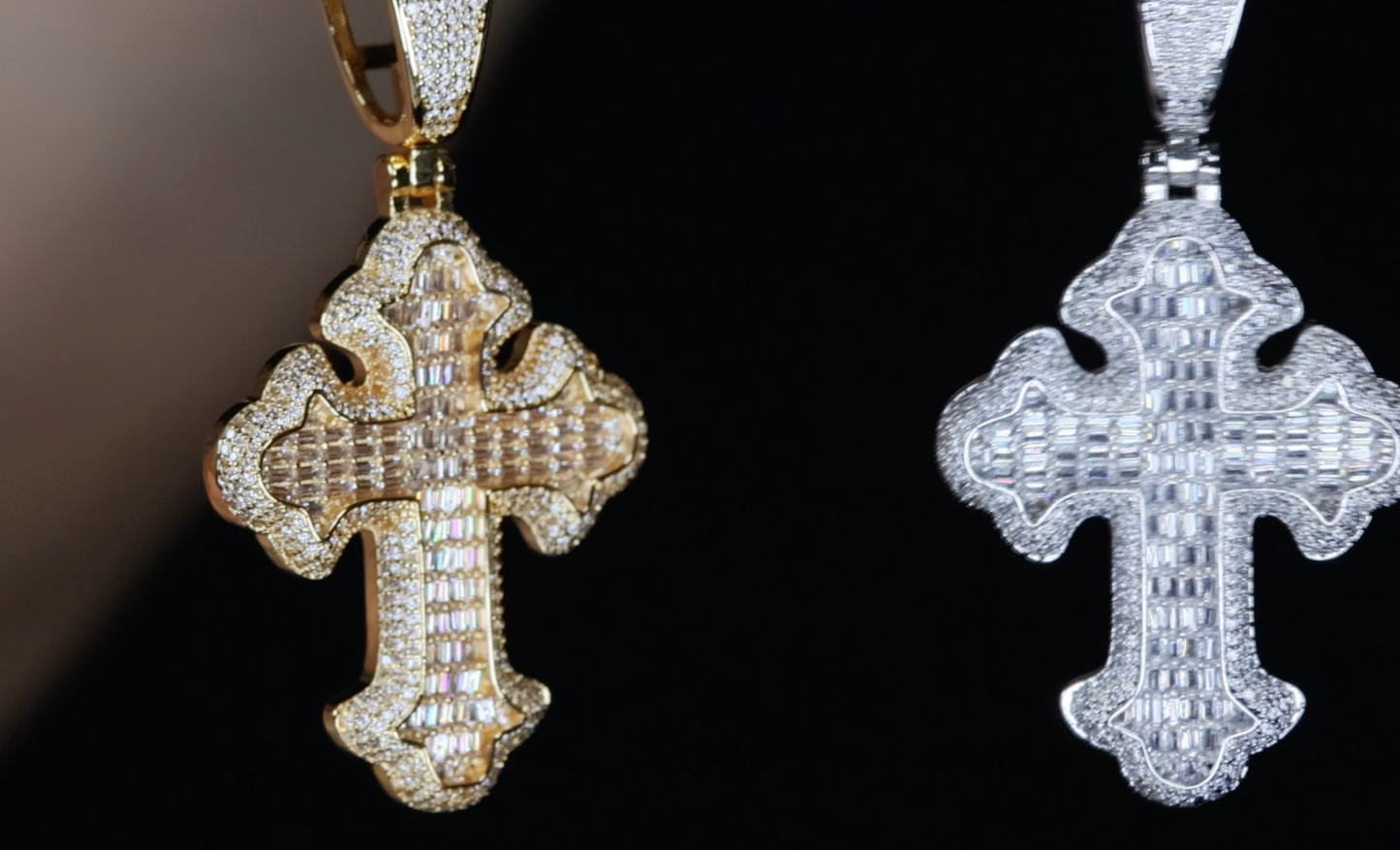 Iced Out Cross Pendant | Hip Hop Cross Pendant | Big Diamond Cross Pendant