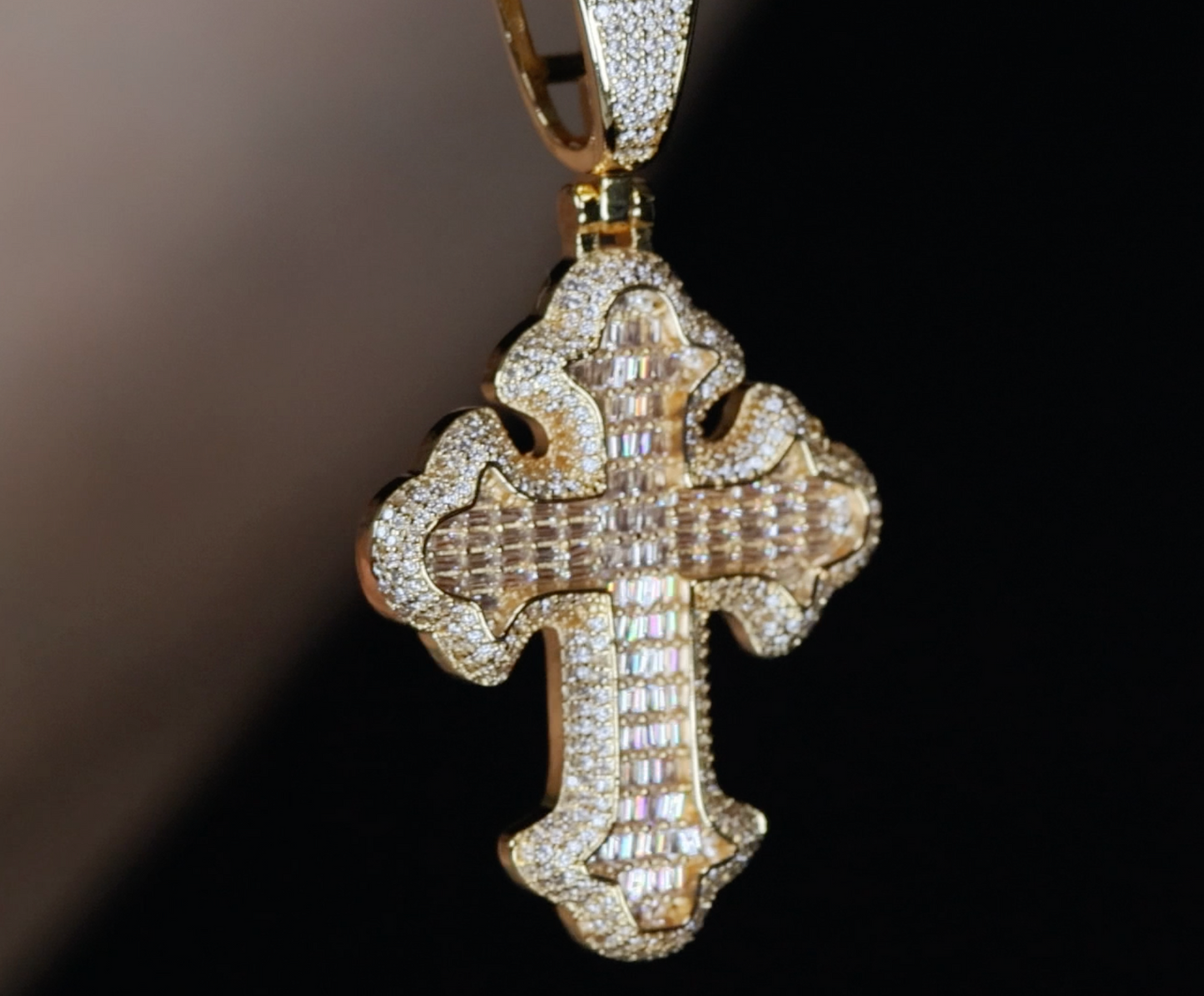 Iced Out Cross Pendant | Hip Hop Cross Pendant | Big Diamond Cross Pendant