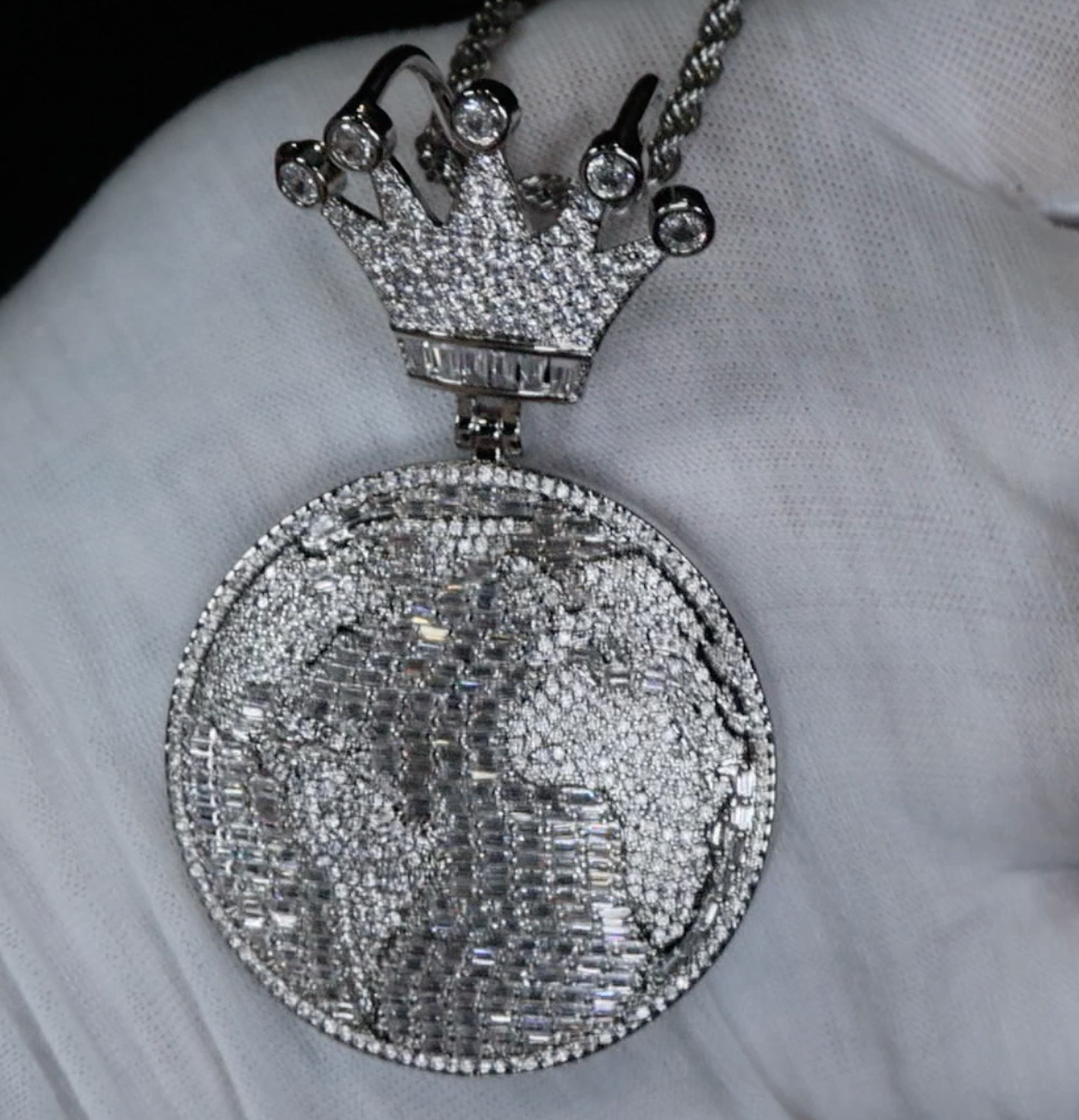 Iced Out Pendant | Hip Hop Diamond Pendant | World Pendant