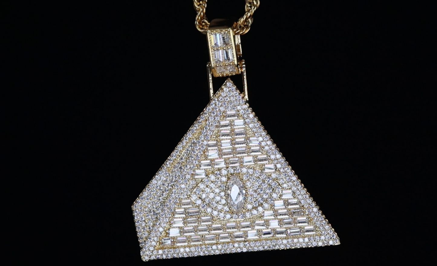 Pyramid Pendant | Diamond Pyramid Pendant | Evil Eye Pendant