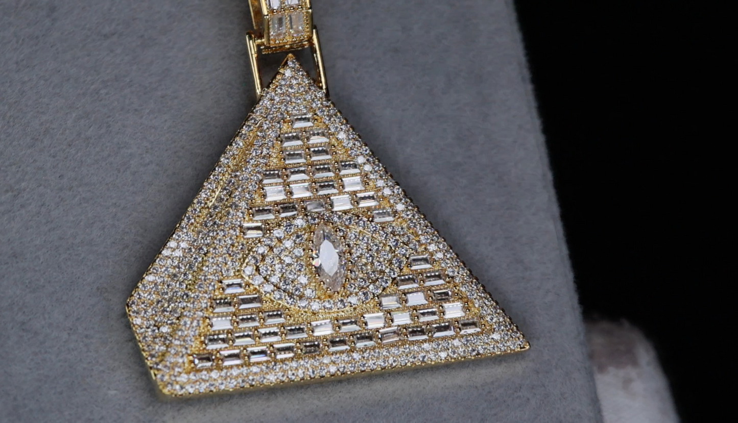 Pyramid Pendant | Diamond Pyramid Pendant | Evil Eye Pendant