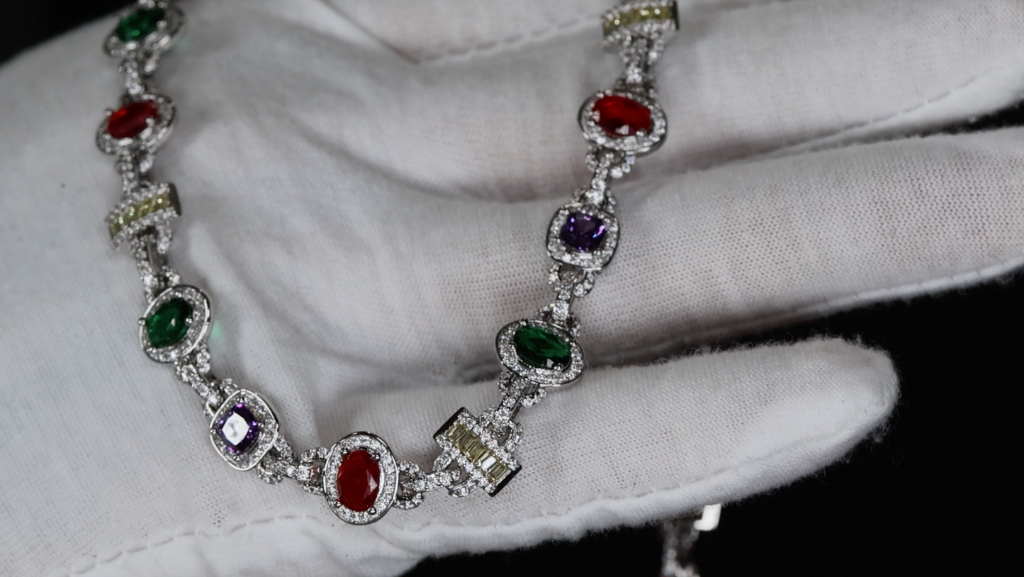 Rainbow Diamond Chain | Rainbow Necklace | Coloured Diamond Chain