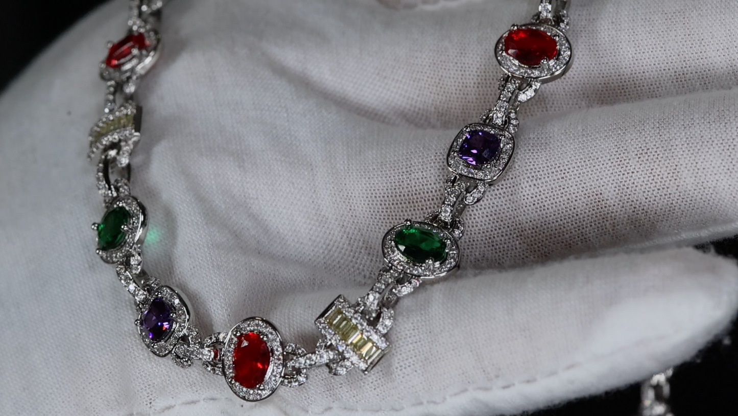 Rainbow Diamond Chain | Rainbow Necklace | Coloured Diamond Chain