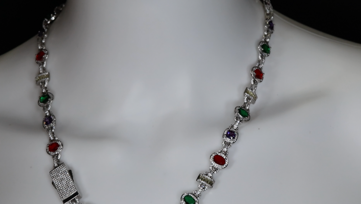 Rainbow Diamond Chain | Rainbow Necklace | Coloured Diamond Chain