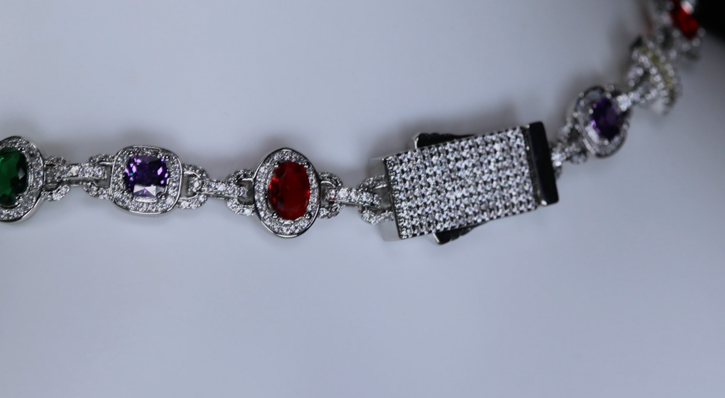 Rainbow Diamond Chain | Rainbow Necklace | Coloured Diamond Chain