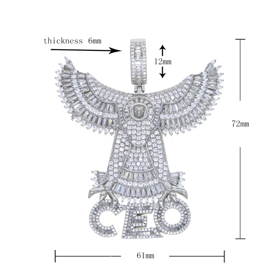 Mens Big Hip Hop Pendant | Iced Out Pendant | Diamond Bird Pendant
