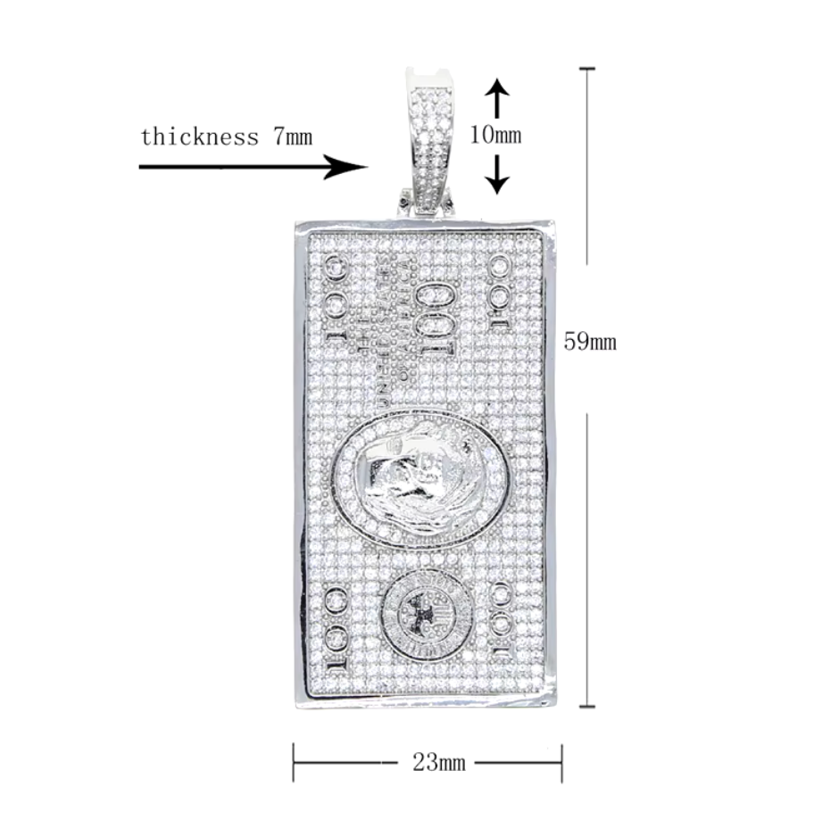 Money Pendant | Iced Out Pendant | Diamond Dollar Sign Pendant