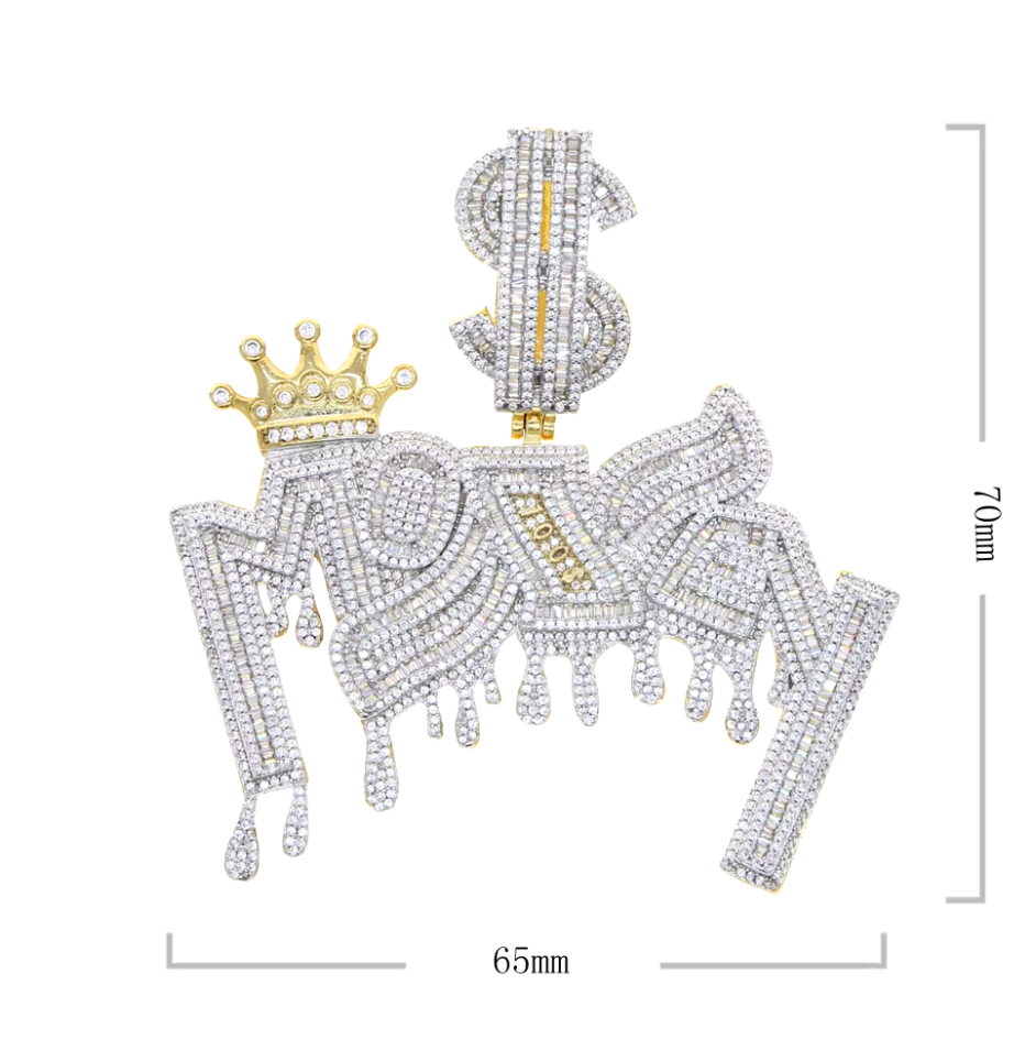 Hip Hop Jewellery | Iced Out Money Pendant | Diamond Hip Hop Pendant