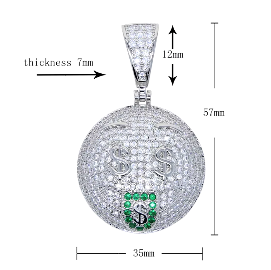 Iced Out Pendant | Diamond Emoji Pendant | Emoji Pendant