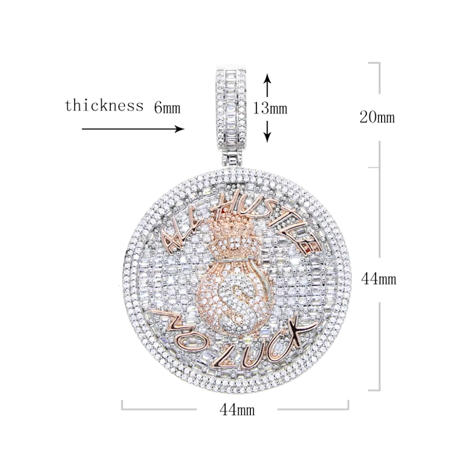 Mens Rose Gold Pendant | Iced Out Pendant | Gold Hip Hop Pendant
