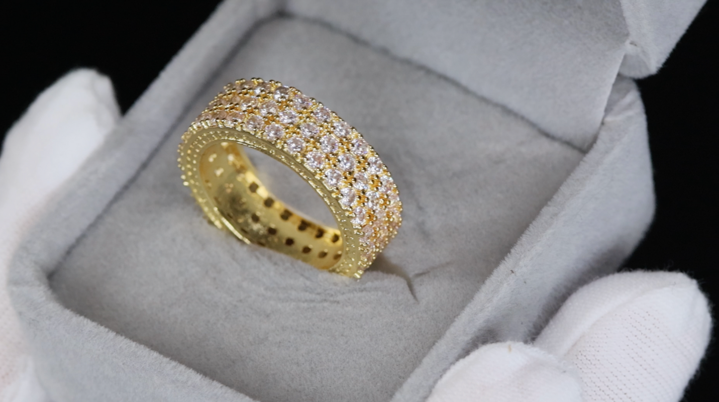 Mens Gold Eternity Ring | Mens Gold Diamond Wedding Ring