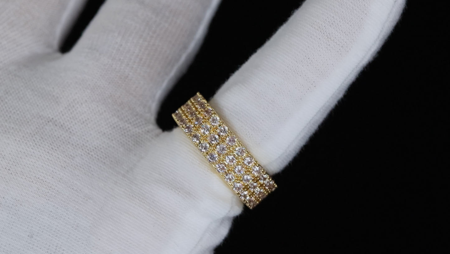 Mens Gold Eternity Ring | Mens Gold Diamond Wedding Ring