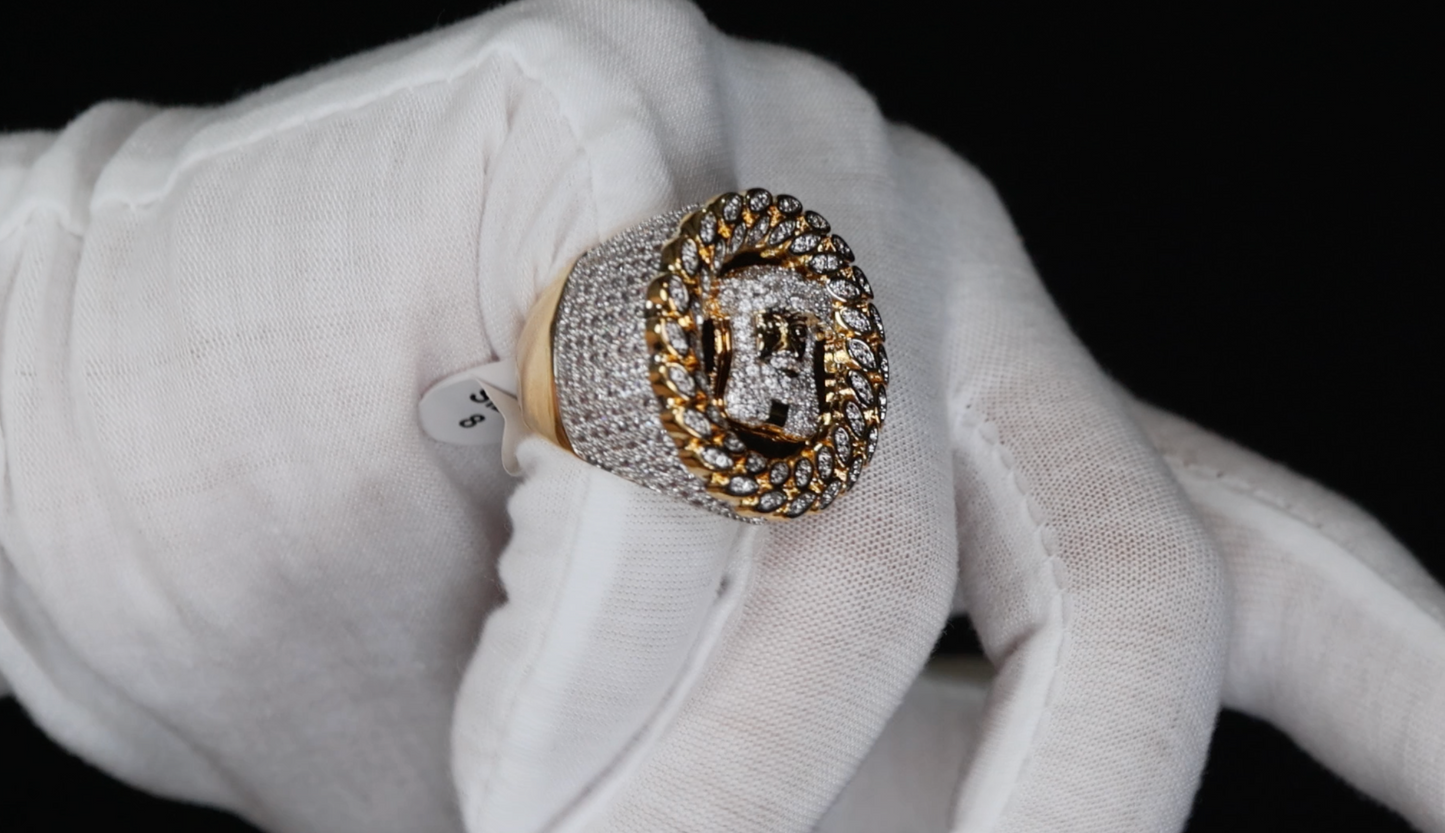 Iced Out Jesus Ring, Jesus Face Ring, Jesus Head Ring, Hip Hop Jesus