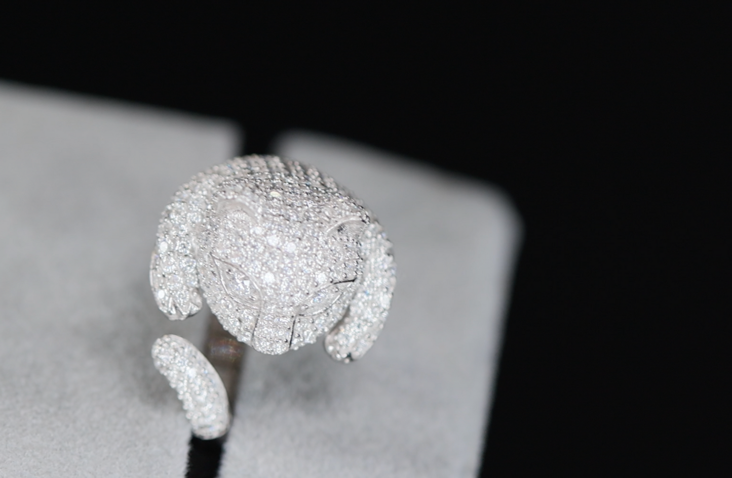 Moissanite Lion Ring | Diamond Lion Ring | Diamond Panther Ring