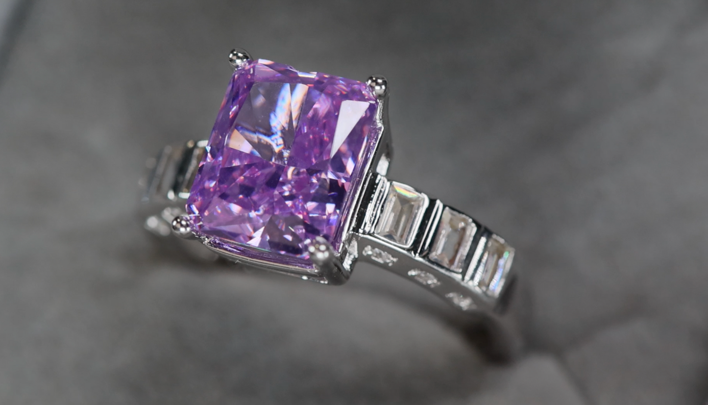 Purple Diamond Ring | Womens Purple Diamond Ring