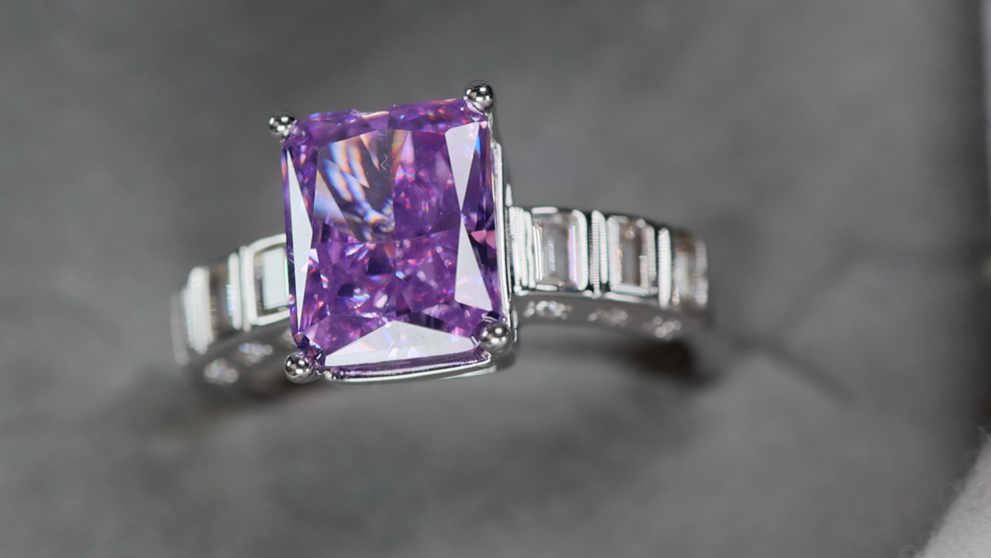 Purple Diamond Ring | Womens Purple Diamond Ring