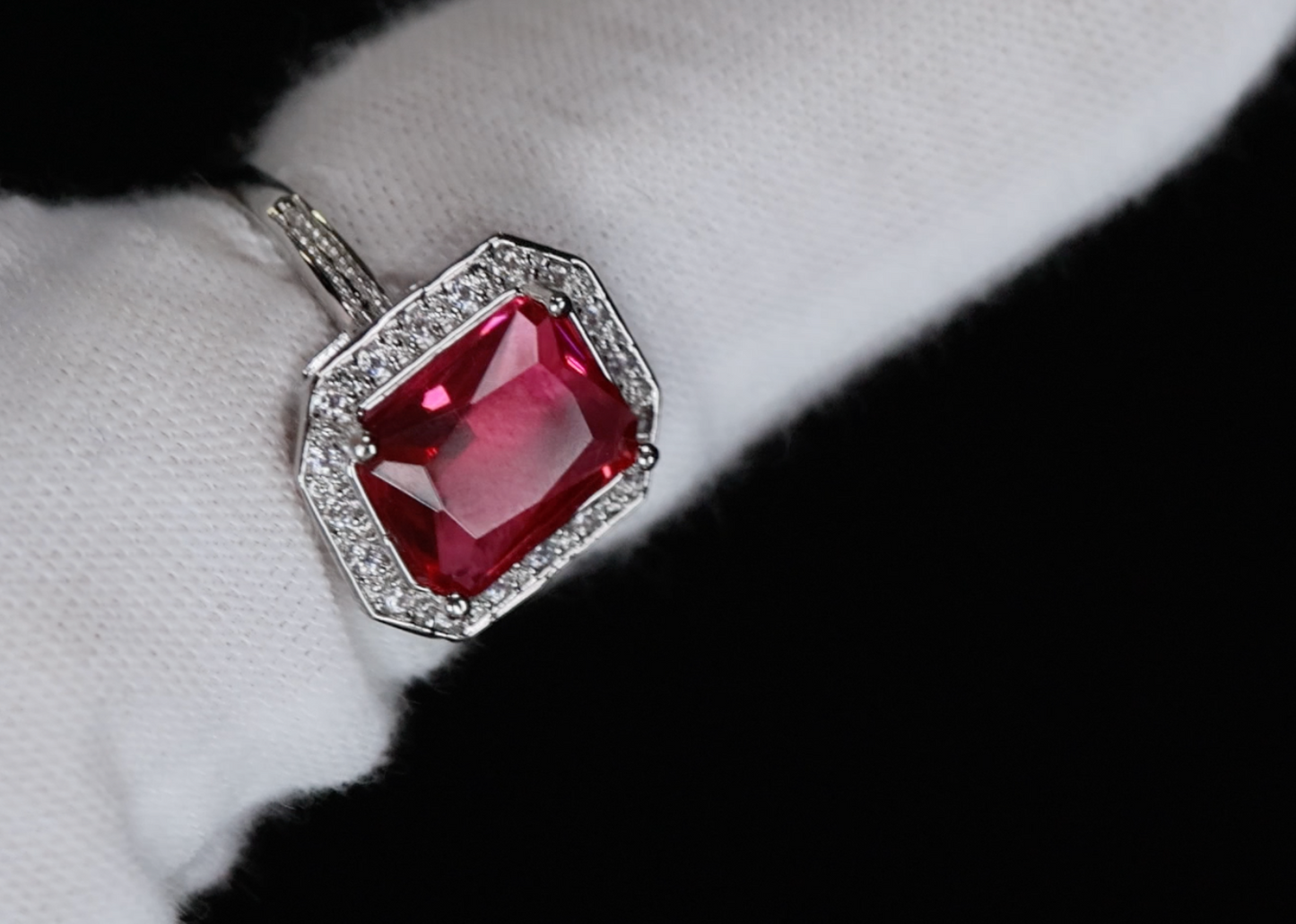 Womens Red Diamond Ring