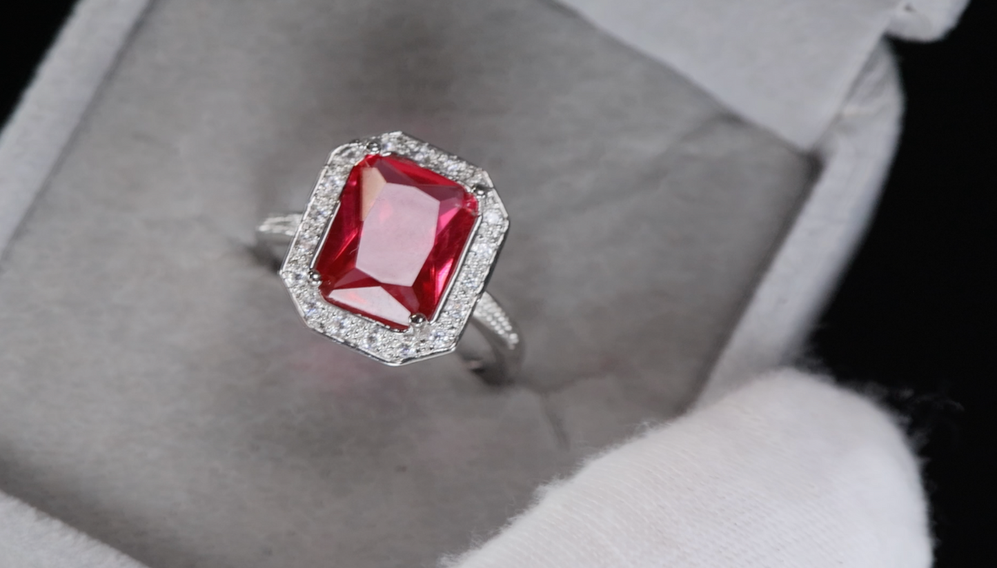 Womens Red Diamond Ring