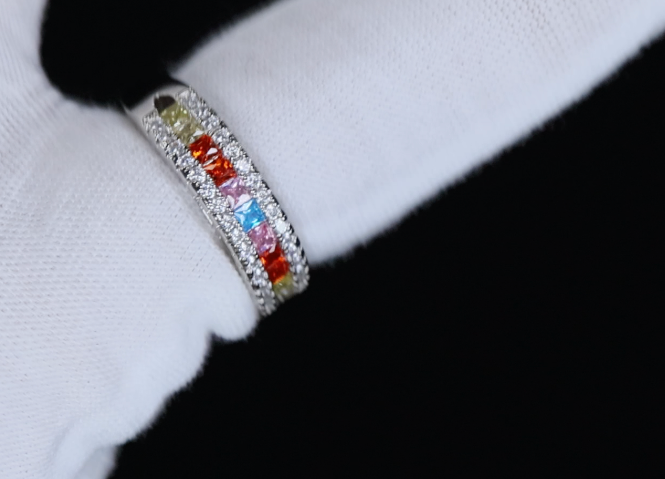 Rainbow Diamond Ring