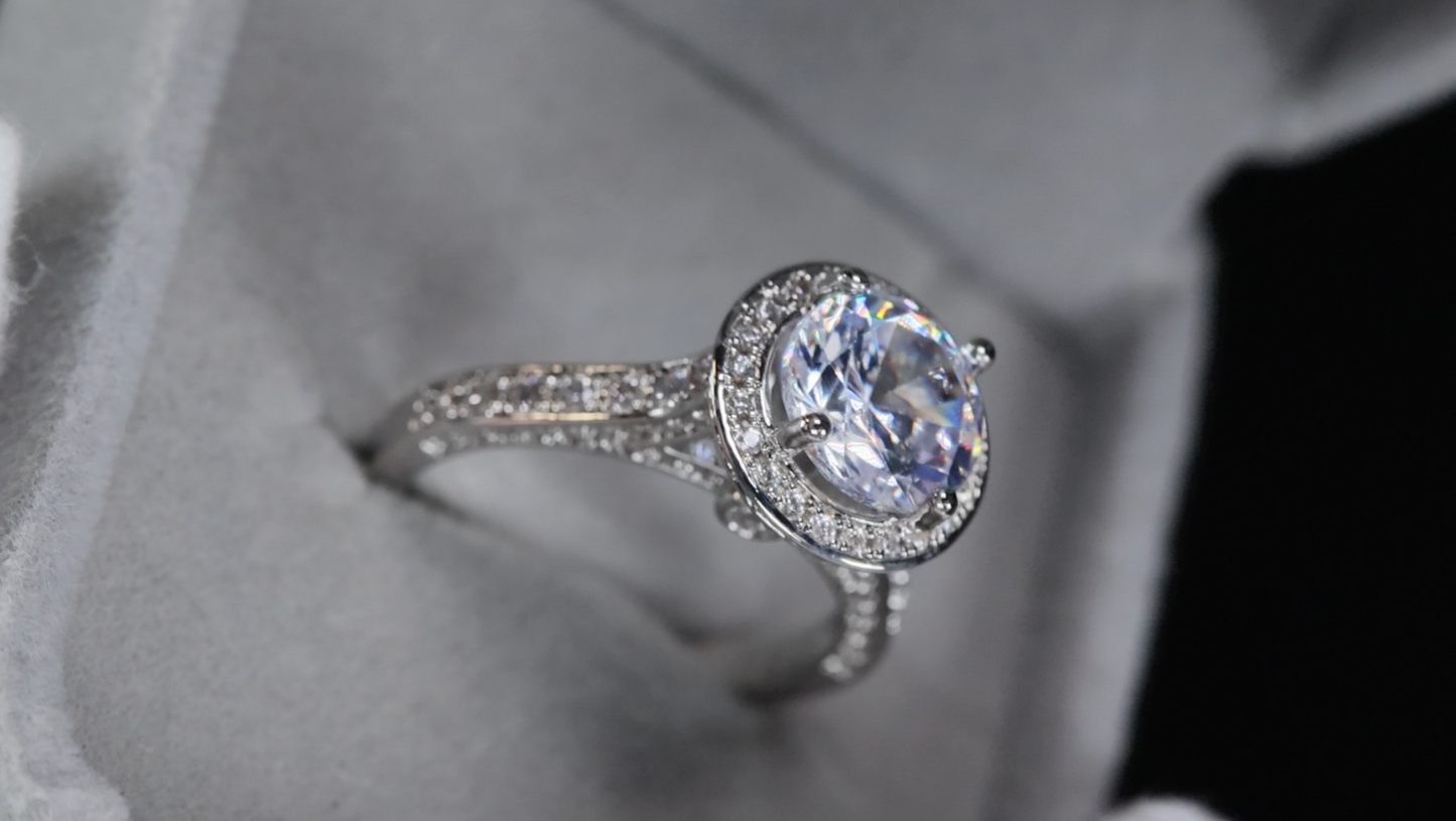 Womens Wedding Ring | Womens Silver Diamond Engagement Ring