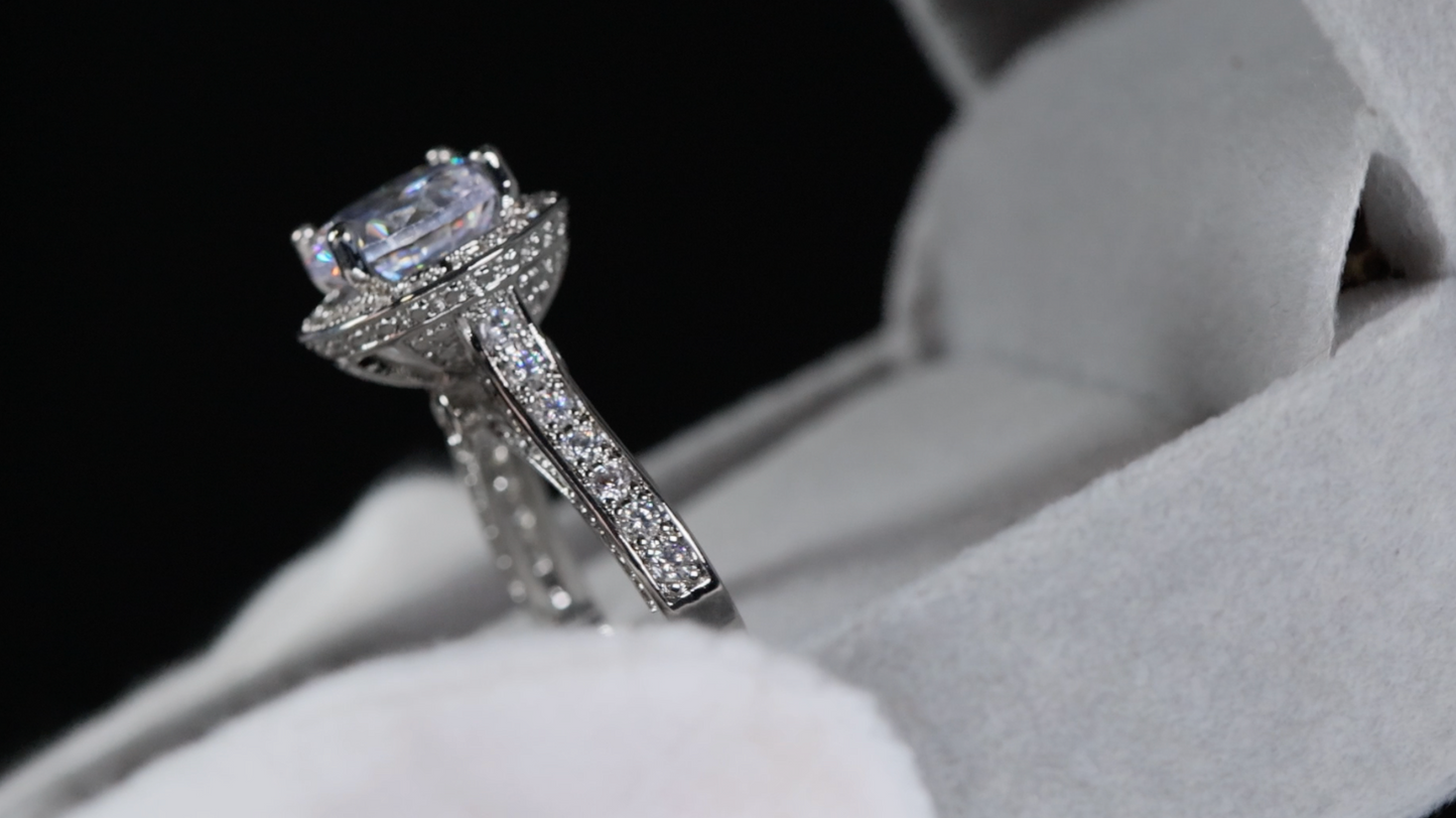 Womens Wedding Ring | Womens Silver Diamond Engagement Ring