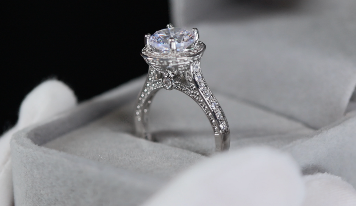 Womens Wedding Ring | Womens Silver Diamond Engagement Ring