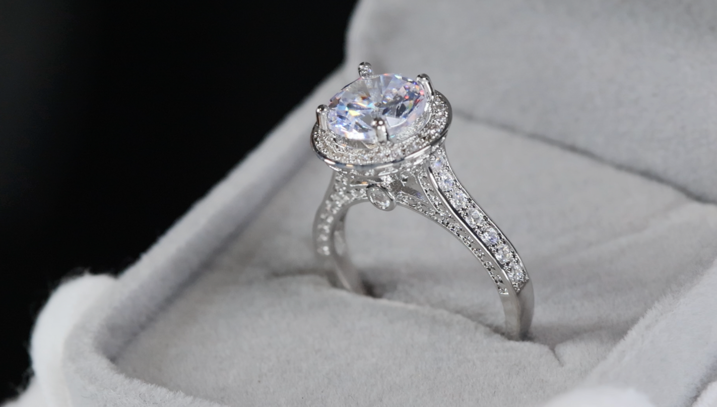 Womens Wedding Ring | Womens Silver Diamond Engagement Ring