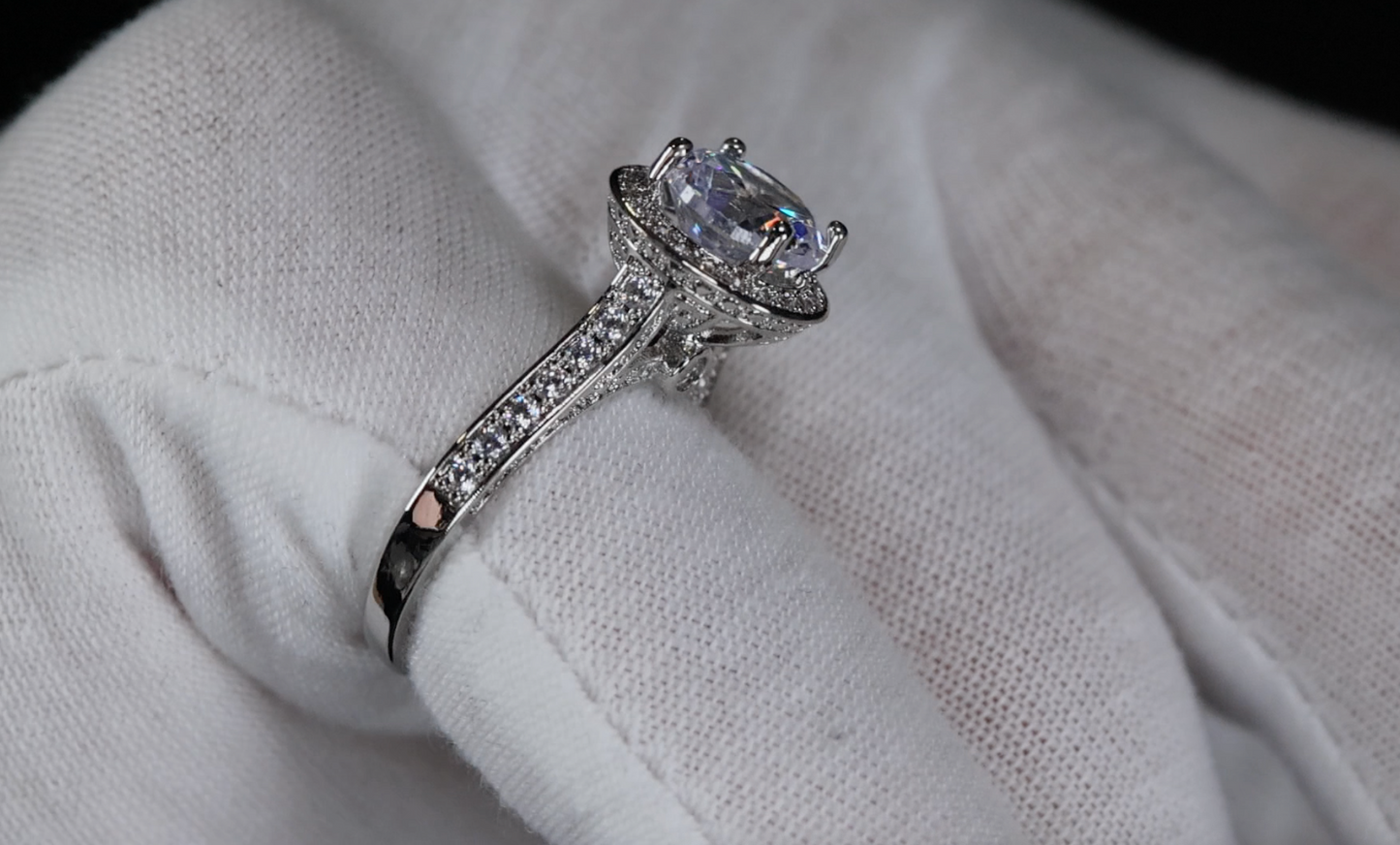 Womens Wedding Ring | Womens Silver Diamond Engagement Ring