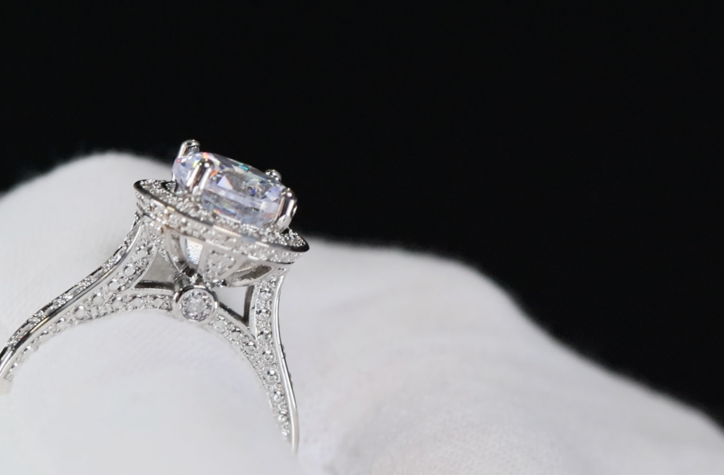 Womens Wedding Ring | Womens Silver Diamond Engagement Ring