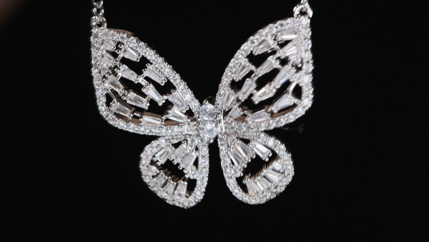 Butterfly Pendant | Diamond Butterfly Pendant | Baguette Diamond Butterfly Pendant