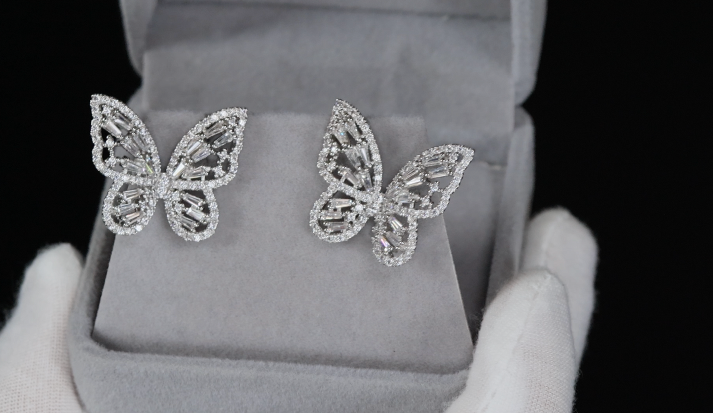 Butterfly Earrings | Diamond Butterfly Earrings | Butterfly Ear Studs