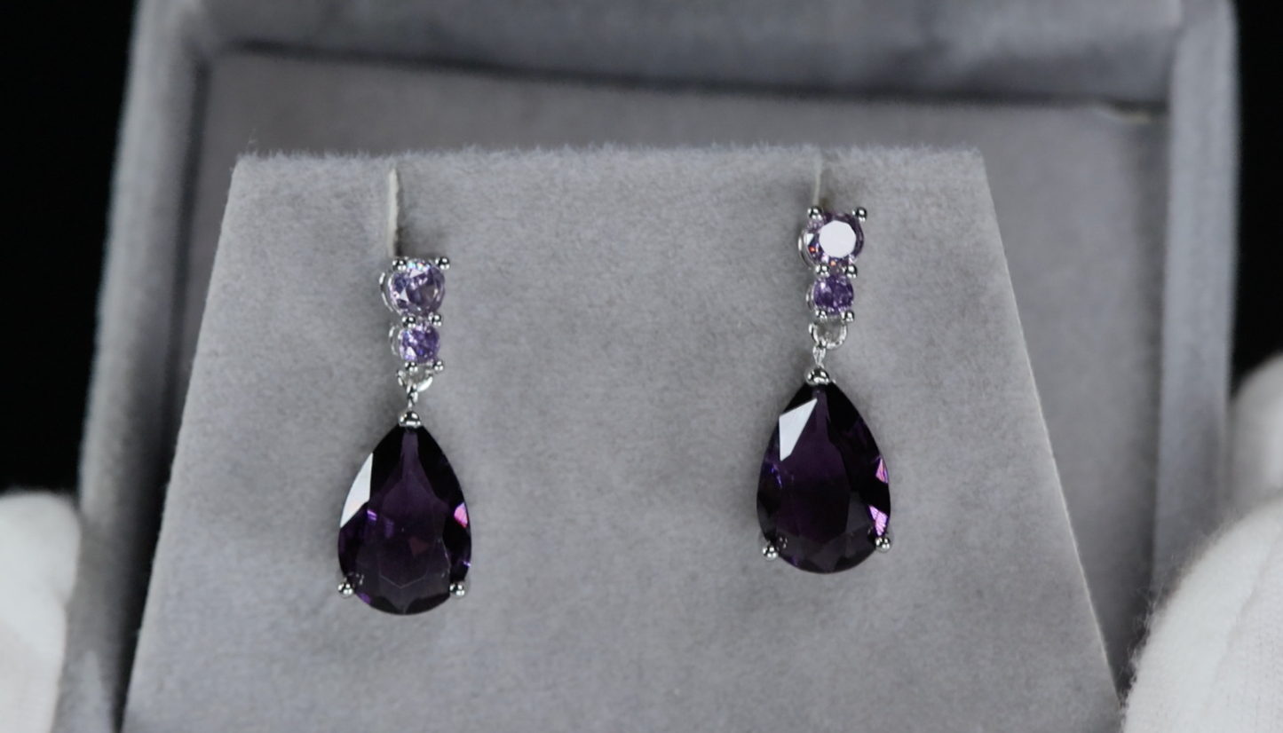 Purple Diamond Earrings