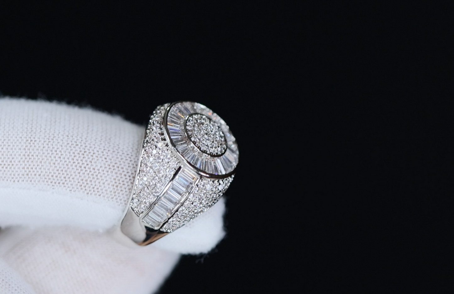 Mens Big Baguette Diamond Ring