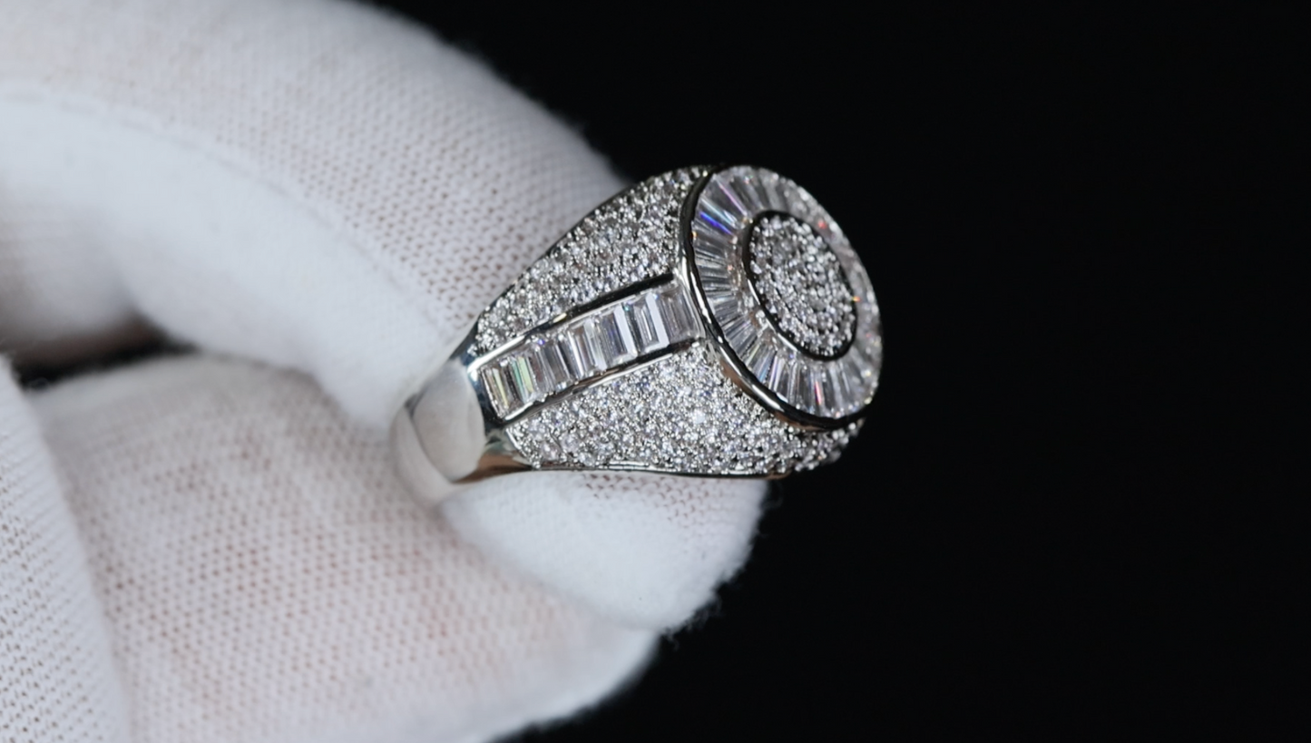 Baguette Iced Out Ring, Mens Iced Out Ring, Mens Diamond Hip Hop Ring