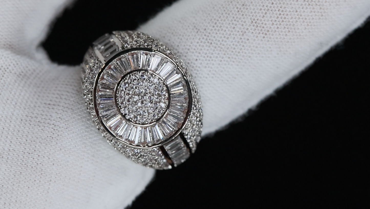 Baguette Iced Out Ring, Mens Iced Out Ring, Mens Diamond Hip Hop Ring