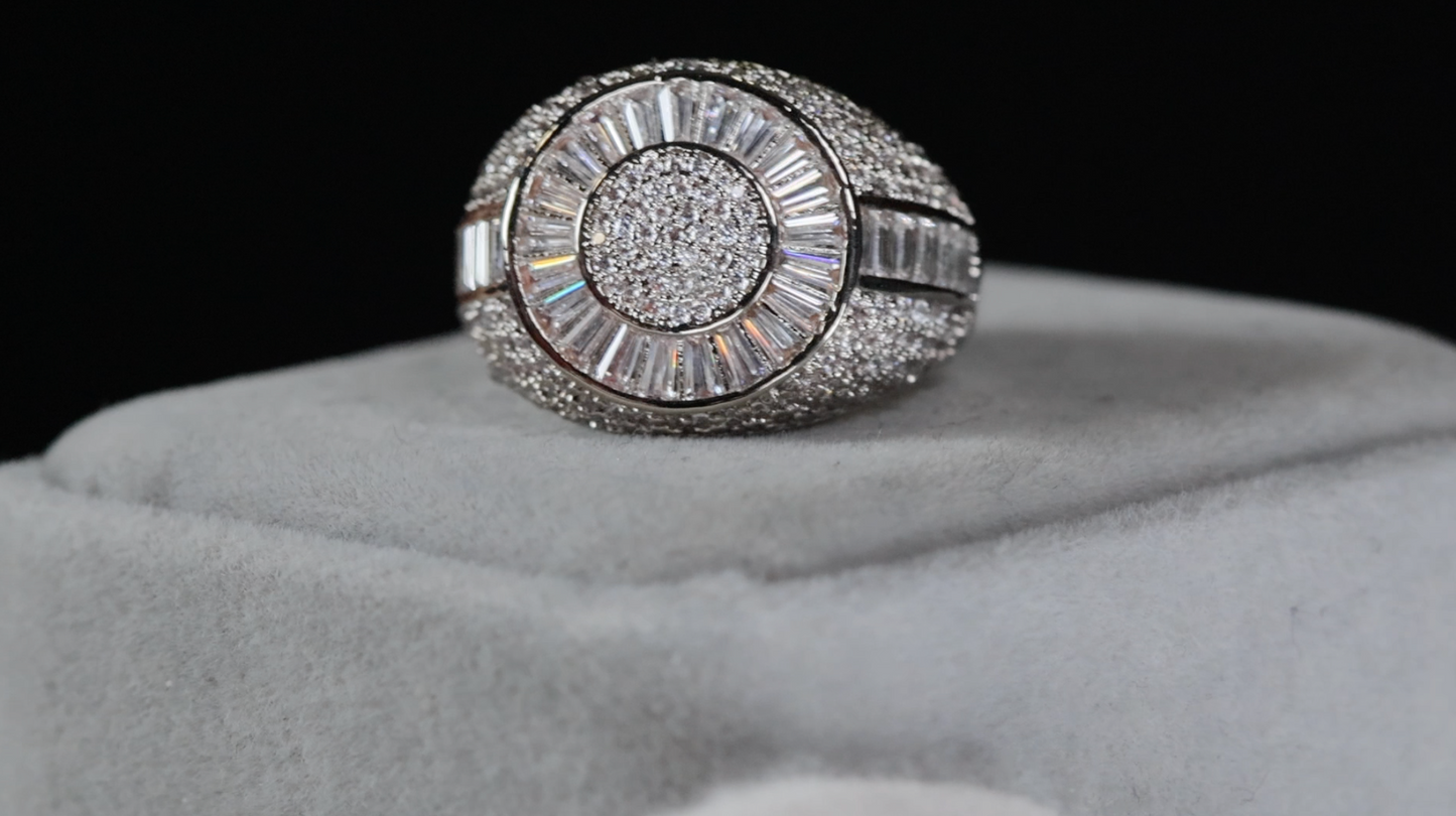 Baguette Iced Out Ring, Mens Iced Out Ring, Mens Diamond Hip Hop Ring