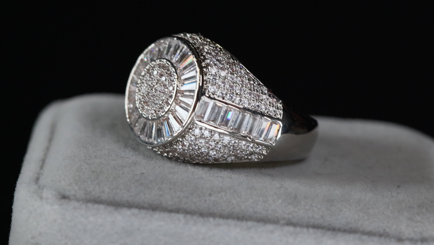 Baguette Iced Out Ring, Mens Iced Out Ring, Mens Diamond Hip Hop Ring