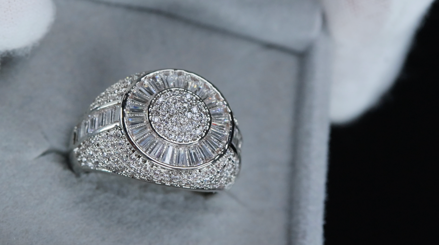 Baguette Iced Out Ring, Mens Iced Out Ring, Mens Diamond Hip Hop Ring