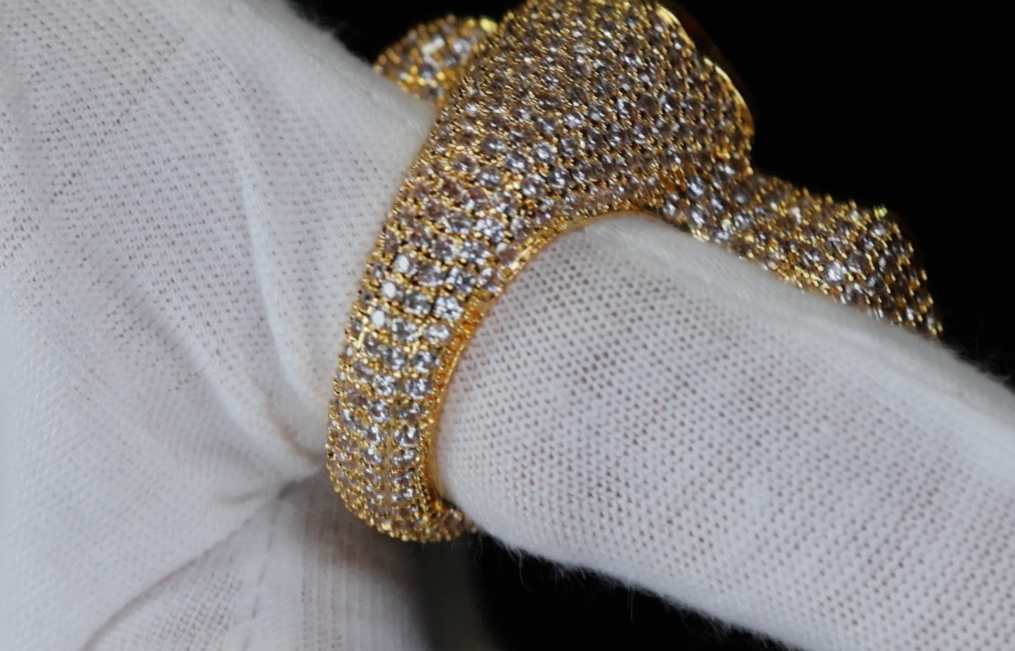 Iced Out Cross Ring | Gold Diamond Cross Ring | Hip Hop Cross Ring
