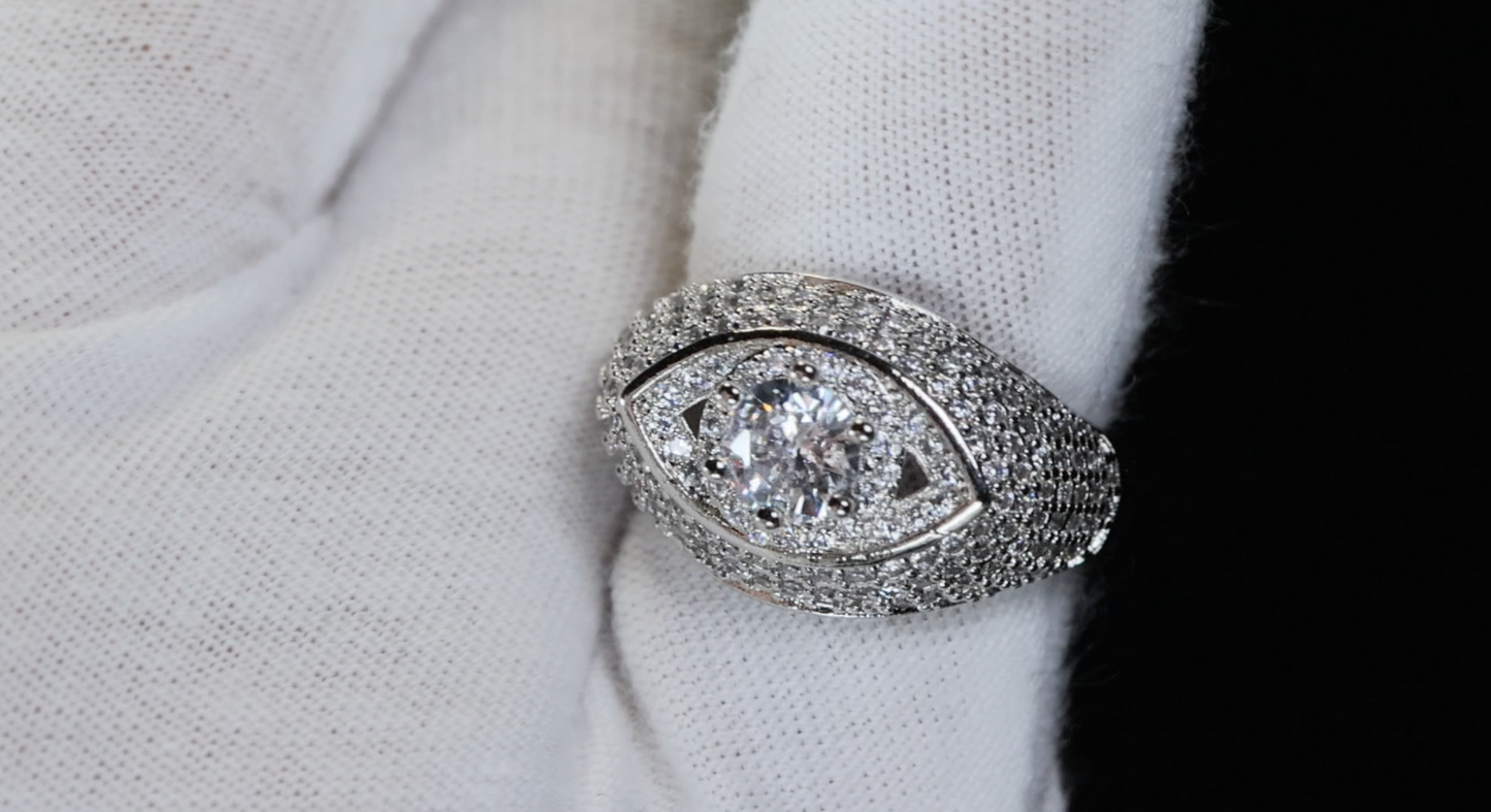 Diamond Evil Eye Ring | Evil Eye Ring | Iced Out Eye Ring