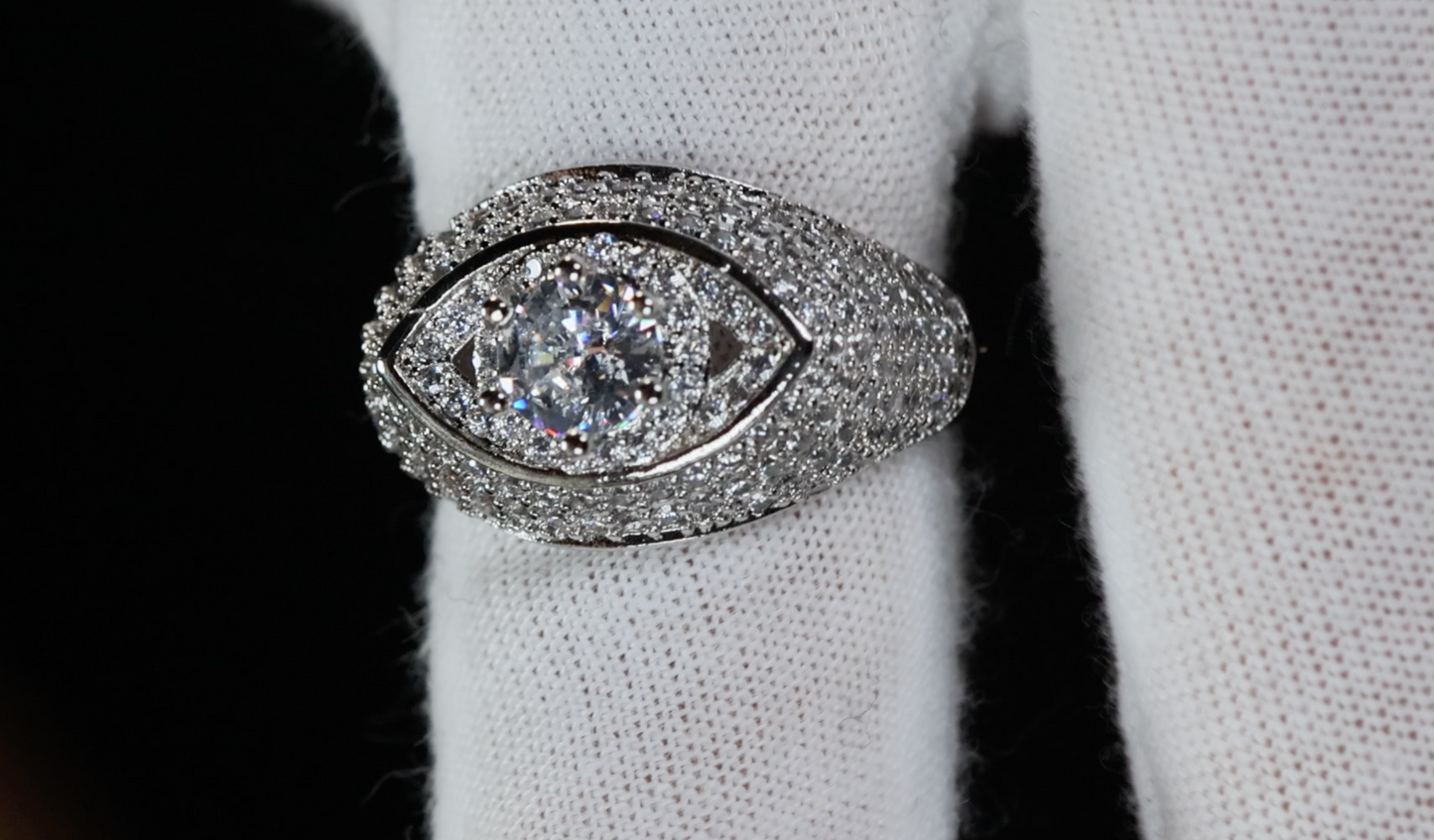 Diamond Evil Eye Ring | Evil Eye Ring | Iced Out Eye Ring