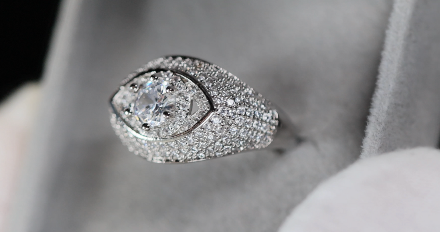 Diamond Evil Eye Ring | Evil Eye Ring | Iced Out Eye Ring