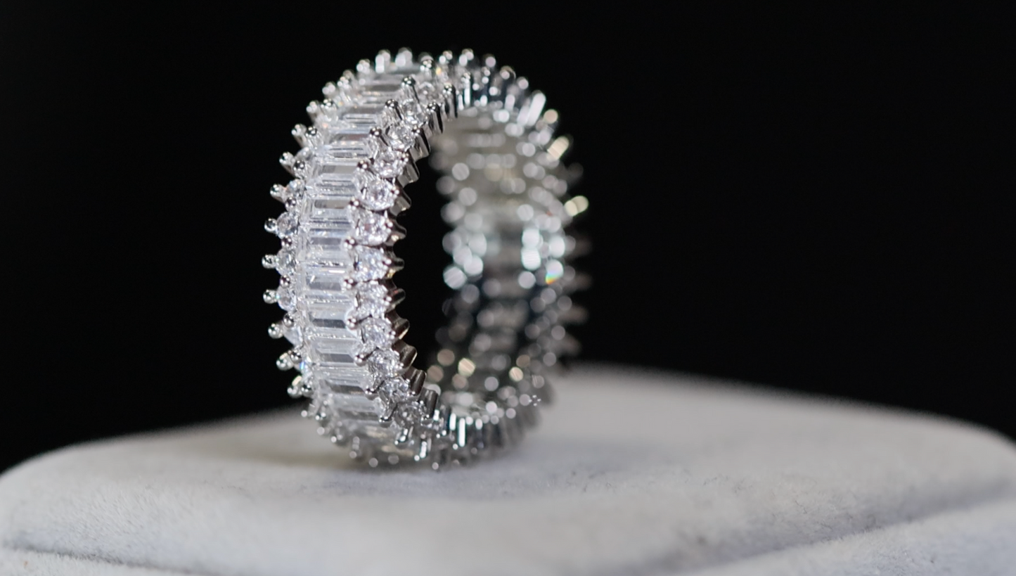Mens Baguette Ring | Mens Eternity Ring | Womens Eternity Ring