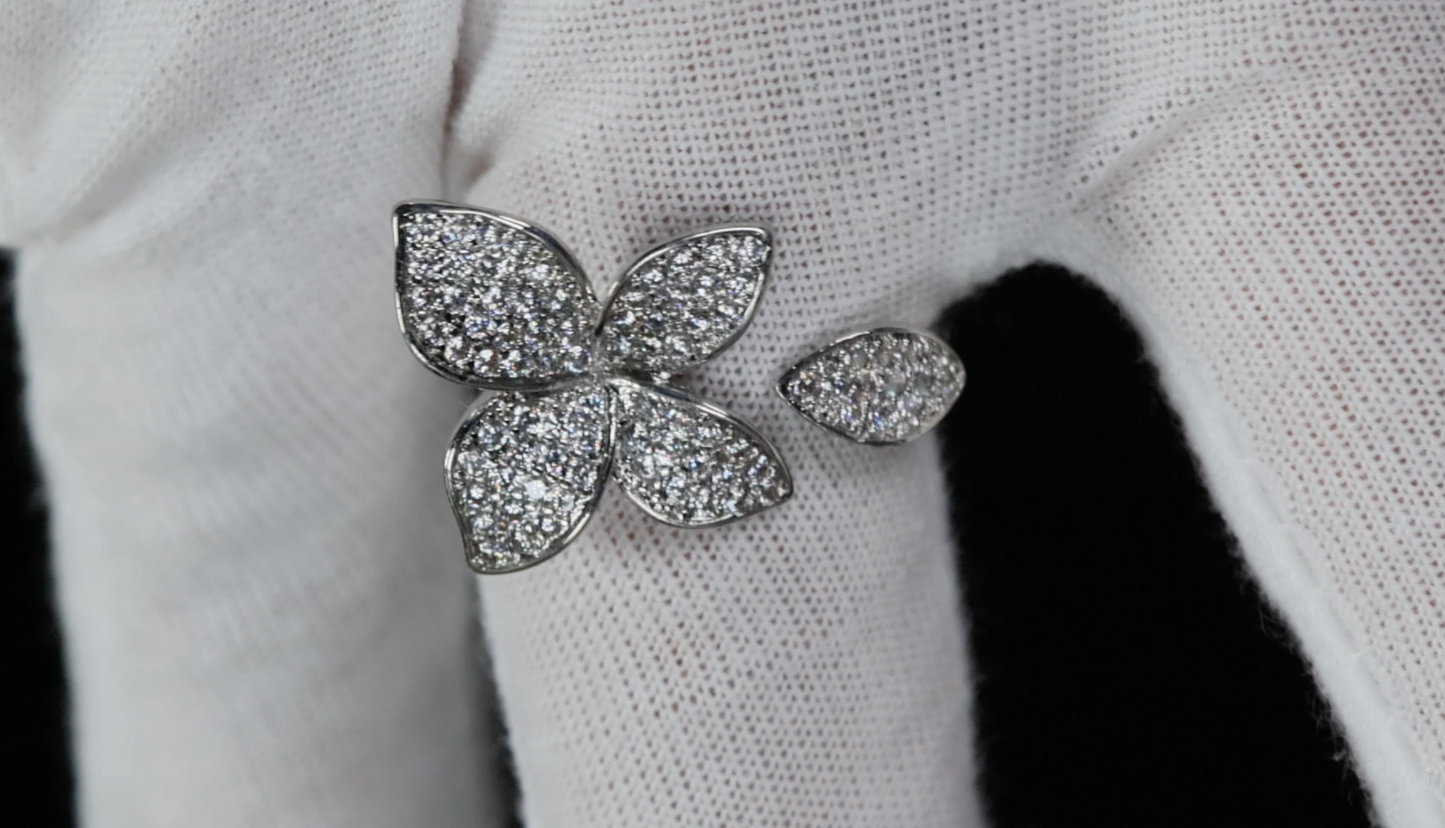 Diamond Flower Ring | Diamond Charm Ring
