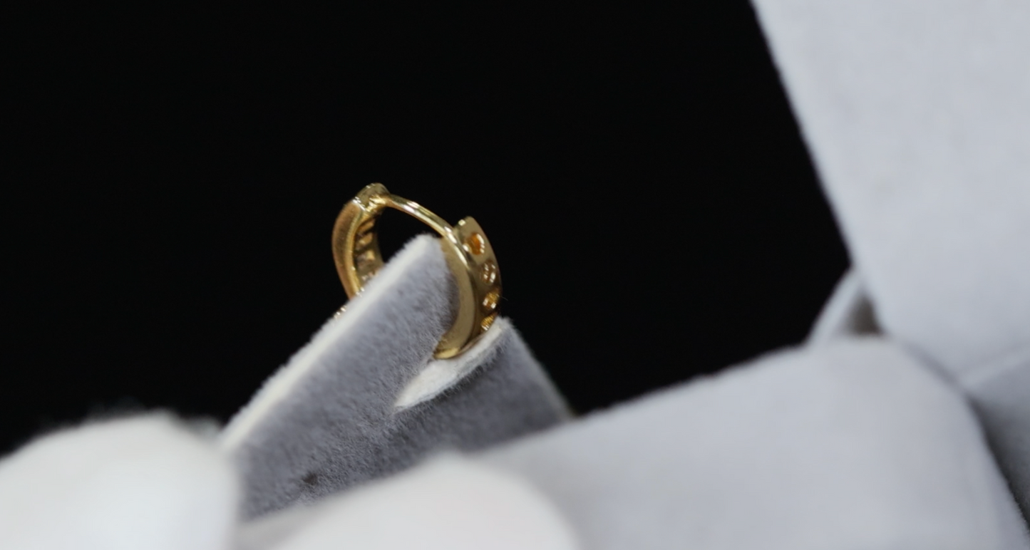 Gold Diamond Heart Earrings | Baguette Heart Earrings